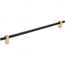 Jeffrey Alexander 478-305MBBG - 305 mm Center-to-Center Matte Black with Brushed Gold Larkin Cabinet Bar Pull
