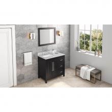 Jeffrey Alexander VN2CAD-36-BK-NT - 36'' Black Cade Vanity, left offset