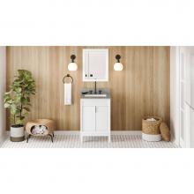Jeffrey Alexander VKITTHE24WHSGR - 24'' White Theodora Vanity, Steel Grey Cultured Marble Vanity Top, Undermount Rectangle