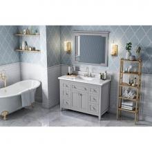 Jeffrey Alexander VKITCHA48GRWCR - 48'' Grey Chatham Vanity, White Carrara Marble Vanity Top, undermount rectangle bowl