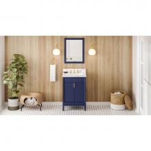 Jeffrey Alexander VKITTHE24BLCQR - 24'' Hale Blue Theodora Vanity, Calacatta Vienna Quartz Vanity Top, Undermount Rectangle
