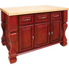 Jeffrey Alexander ISL01-RED - 52-5/8'' Brilliant Red Tuscan Furniture Style Kitchen Island