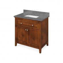 Jeffrey Alexander VKITCHA36CHBOR - 36'' Chocolate Chatham Vanity, Boulder Cultured Marble Vanity Top, undermount rectangle