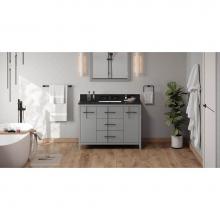 Jeffrey Alexander VKITKAT48GRBGR - 48'' Grey Katara Vanity, Black Granite Vanity Top, Undermount Rectangle Bowl