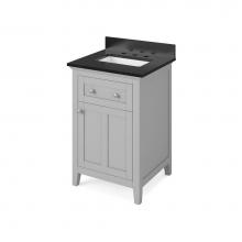 Jeffrey Alexander VKITCHA24GRBGR - 24'' Grey Chatham Vanity, Black Granite Vanity Top, undermount rectangle bowl