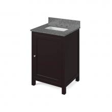 Jeffrey Alexander VKITAST24ESBOR - 24'' Espresso Astoria Vanity, Boulder Cultured Marble Vanity Top, undermount rectangle b