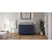 Jeffrey Alexander VKITKAT48BLSGR - 48'' Hale Blue Katara Vanity, Steel Grey Cultured Marble Vanity Top, Undermount Rectangl