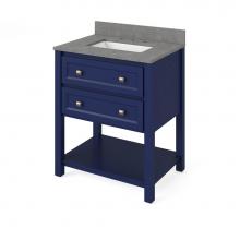 Jeffrey Alexander VKITADL30BLSGR - 30'' Hale Blue Adler Vanity, Steel Grey Cultured Marble Vanity Top, undermount rectangle