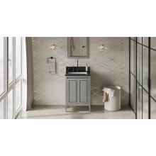 Jeffrey Alexander VKITPER24GRCQR - 24'' Grey Percival Vanity, Calacatta Vienna Quartz Vanity Top, Undermount Rectangle Bowl
