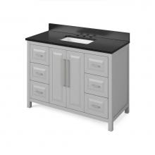 Jeffrey Alexander VKITCAD48GRBGR - 48'' Grey Cade Vanity, Black Granite Vanity Top, undermount rectangle bowl