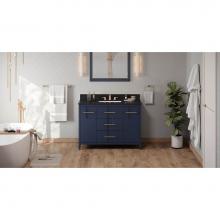 Jeffrey Alexander VKITKAT48BLBGR - 48'' Hale Blue Katara Vanity, Black Granite Vanity Top, Undermount Rectangle Bowl