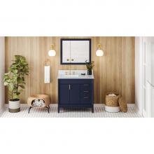Jeffrey Alexander VN2THE-36-BL-NT - 36'' Hale Blue Theodora Vanity, left offset