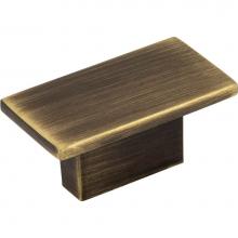 Jeffrey Alexander 81021ABSB - 1-9/16'' Overall Length Antique Brushed Satin Brass Rectangle Mirada Cabinet Knob