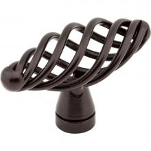 Jeffrey Alexander I350-DACM - 2'' Overall Length Gun Metal Twisted Zurich Cabinet ''T'' Knob
