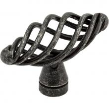 Jeffrey Alexander I350-SIM - 2'' Overall Length Distressed Antique Silver Twisted Zurich Cabinet ''T'&