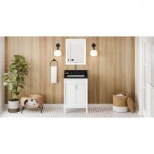 Jeffrey Alexander VKITTHE24WHBGR - 24'' White Theodora Vanity, Black Granite Vanity Top, Undermount Rectangle Bowl