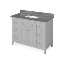 Jeffrey Alexander VKITCHA48GRBOR - 48'' Grey Chatham Vanity, Boulder Cultured Marble Vanity Top, undermount rectangle bowl