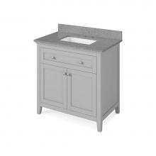 Jeffrey Alexander VKITCHA36GRSGR - 36'' Grey Chatham Vanity, Steel Grey Cultured Marble Vanity Top, undermount rectangle bo
