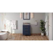 Jeffrey Alexander VKITKAT24BLBOR - 24'' Hale Blue Katara Vanity, Boulder Cultured Marble Vanity Top, Undermount Rectangle B