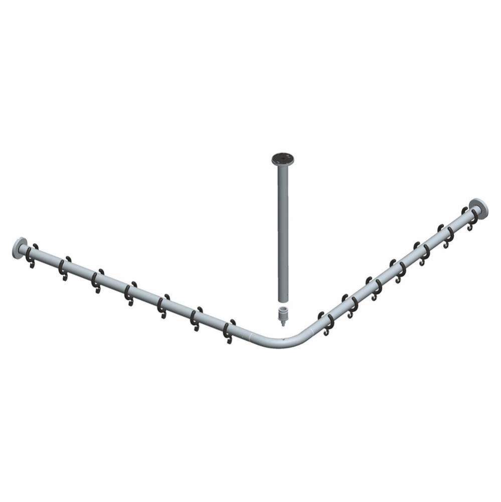 Set of shower curtain rails