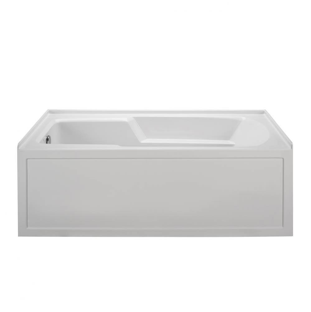 60X30 White Left Hand Drain Integral Skirted Whirlpool W/ Integral Tile Flange-Basics