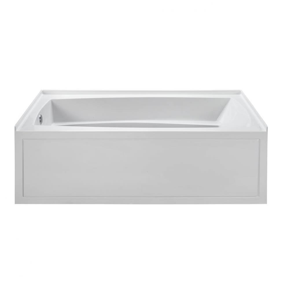 72X36 White Left Hand Drain Integral Skirted Whirlpool W/ Integral Tile Flange-Basics