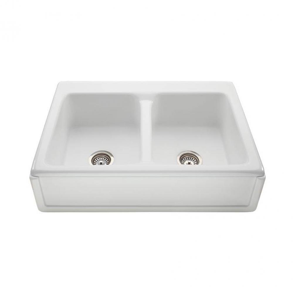 BORDER FRONT DOUBLE BOWL BASI 33X22 BLACK