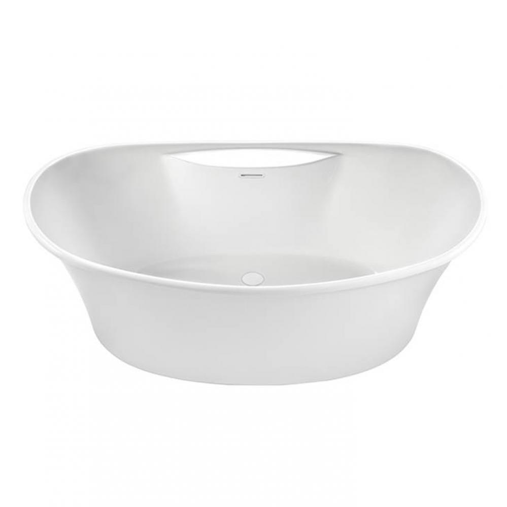 60X32 Freestanding Double Slipper Soaking Tub - White