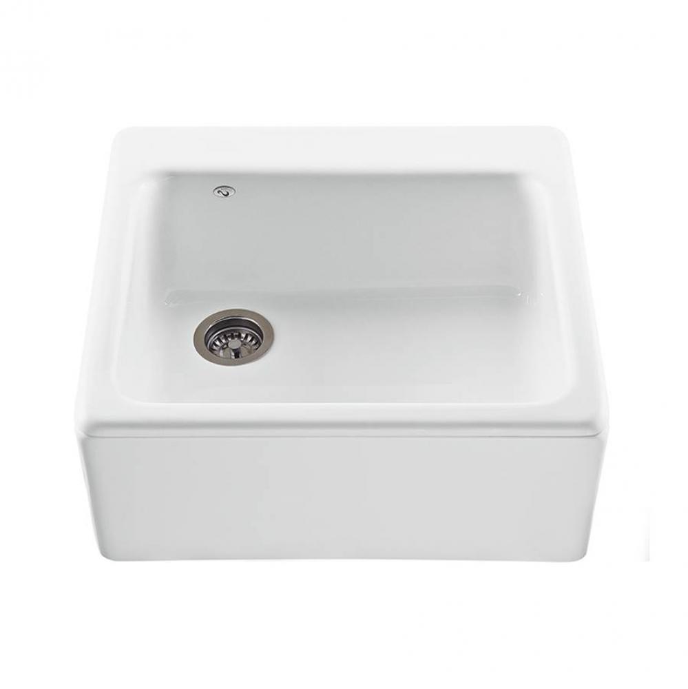25X22 White Plain Front Single Bowl Basics Farmhouse Sink-Hatfield