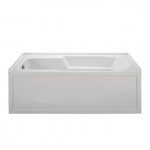MTI Basics MBWIS6030-WH-LH - 60X30 White Left Hand Drain Integral Skirted Whirlpool W/ Integral Tile Flange-Basics