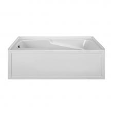 MTI Basics MBWIS6042-WH-LH - 60X42 White Left Hand Drain Integral Skirted Whirlpool W/ Integral Tile Flange-Basics