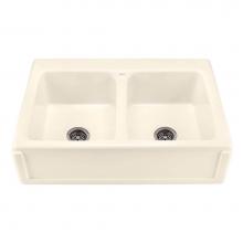 MTI Basics MBKS231-BI - 33X22 Biscuit Border Front Double Bowl Basics Farmhouse Sink-Appalachian