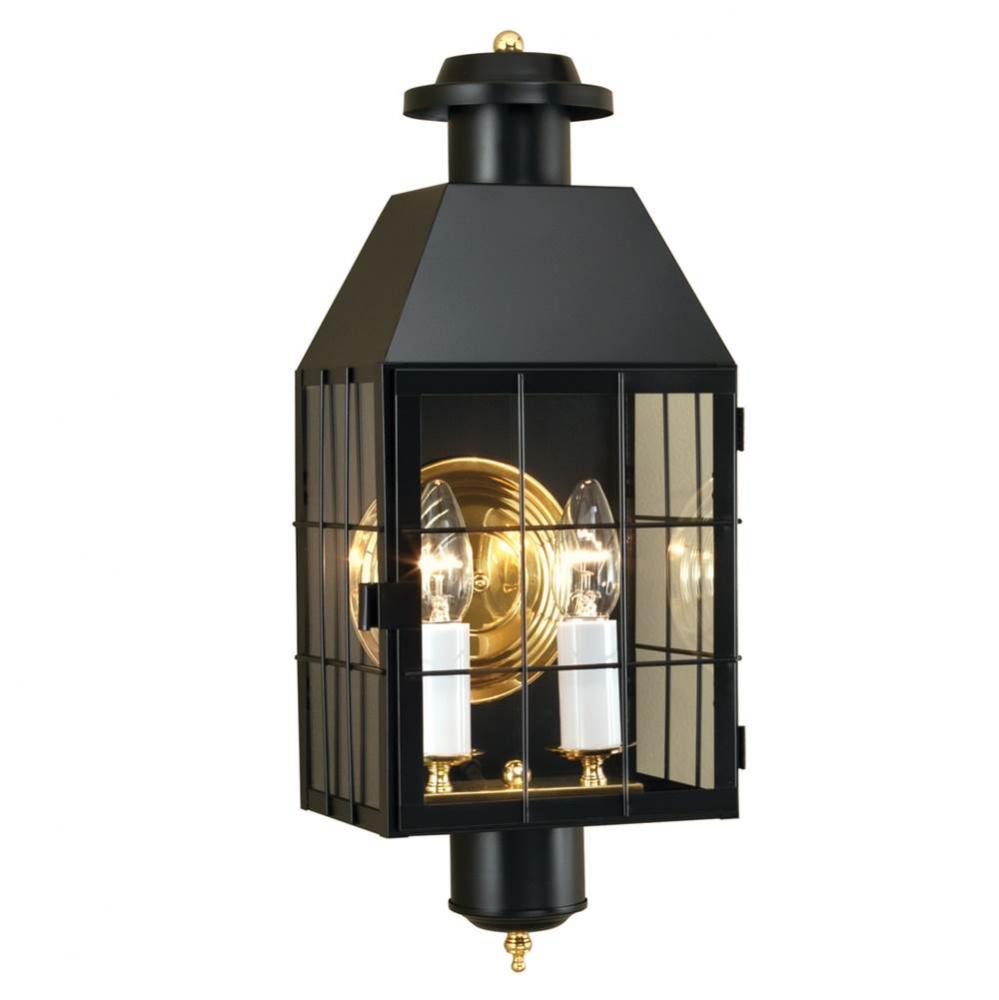 Two Light Black Wall Lantern