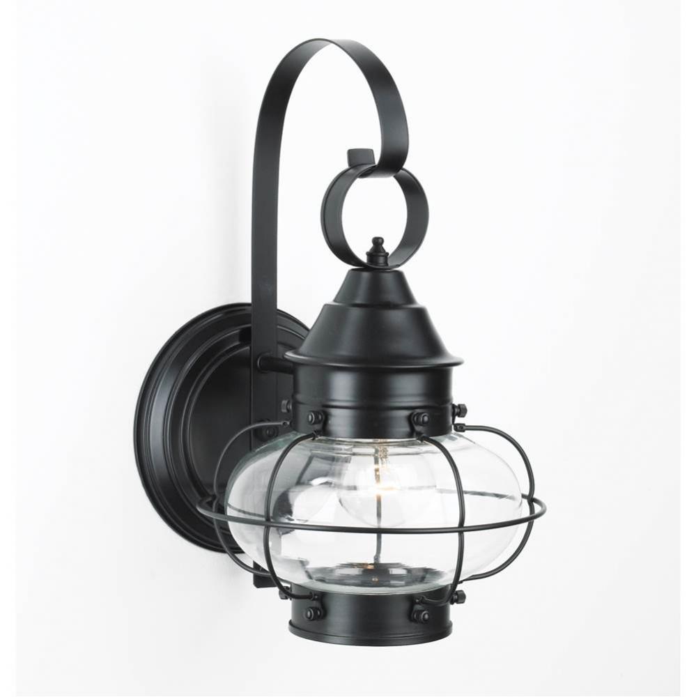 One Light Black Wall Lantern