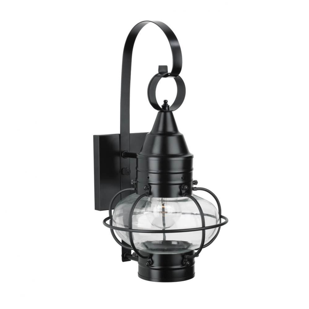 One Light Black Wall Lantern