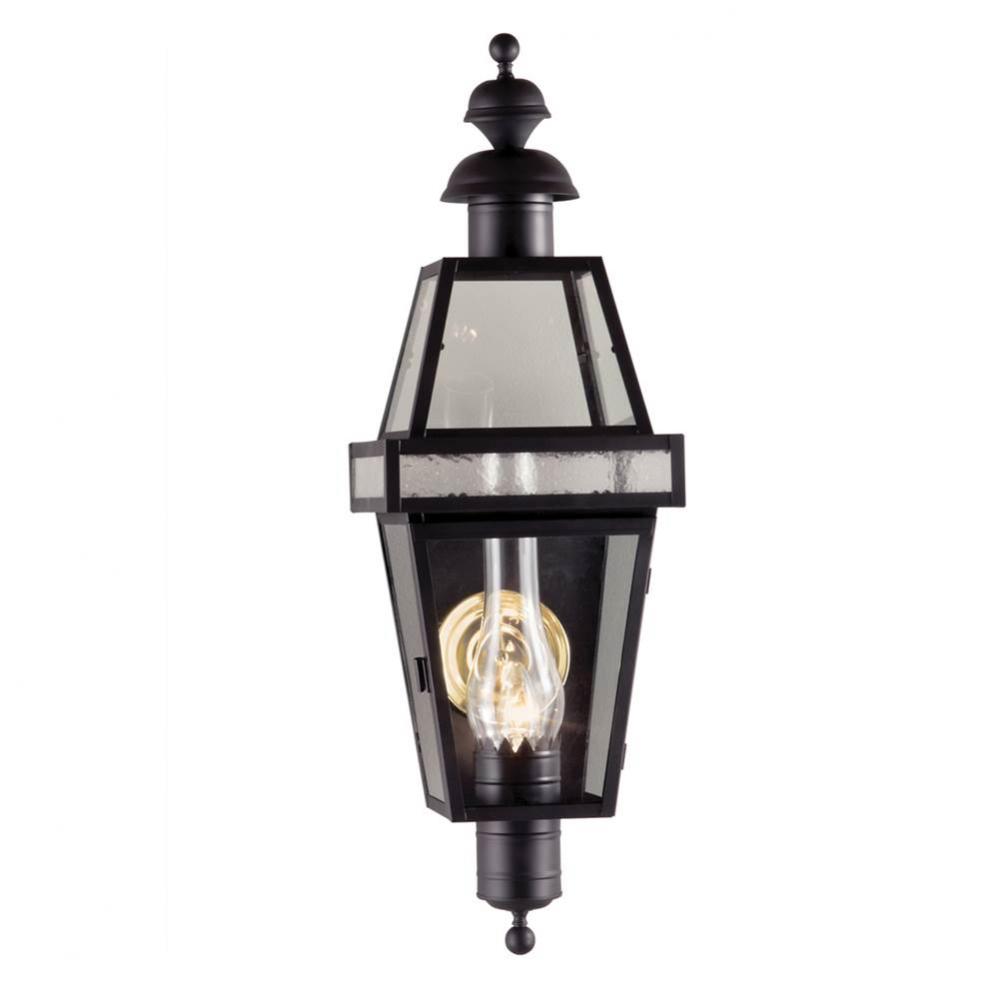 One Light Black Wall Lantern