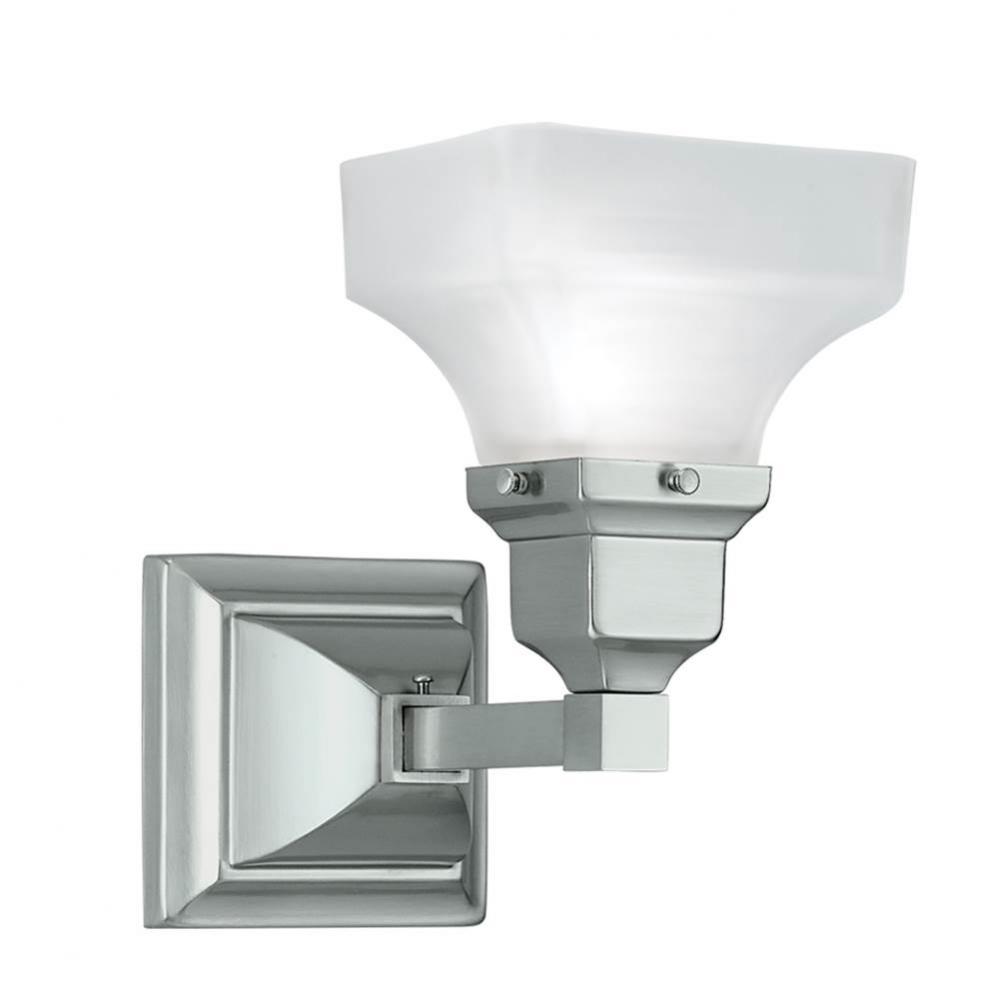 One Light Nickel Wall Light