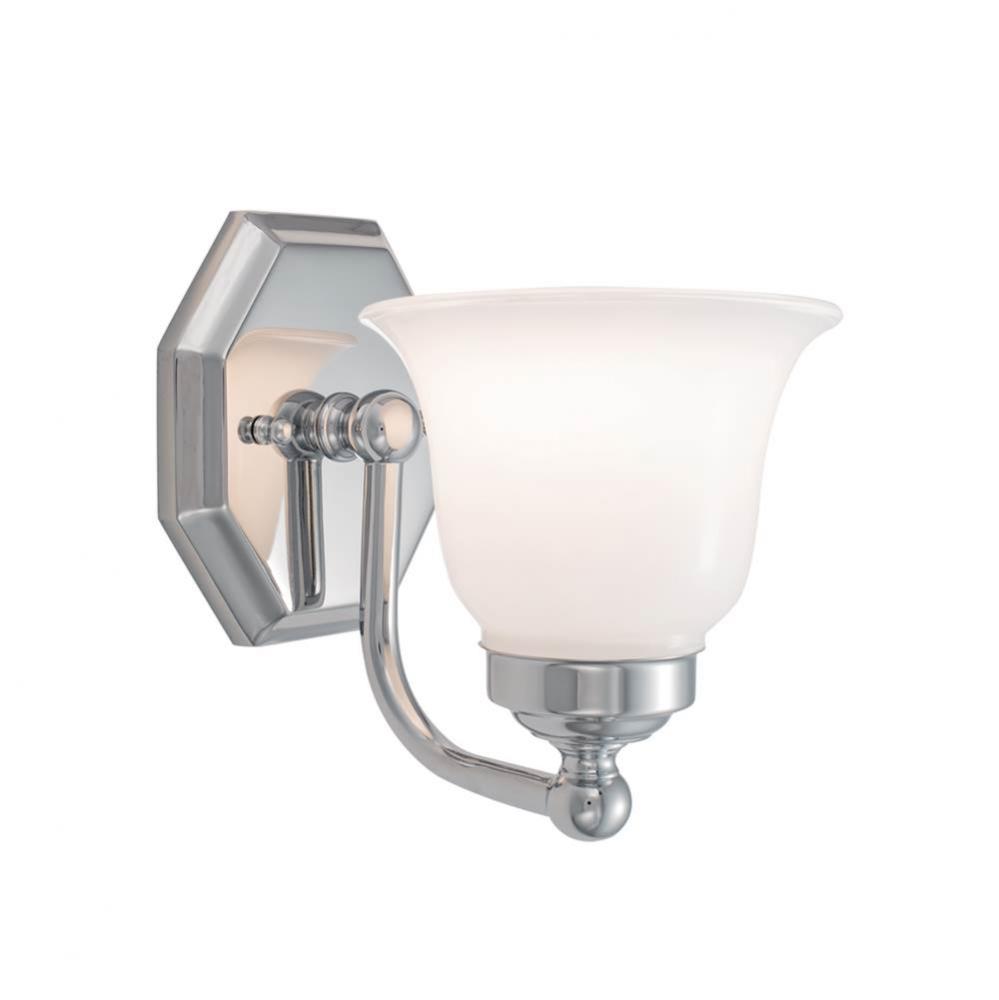 One Light Chrome Wall Light