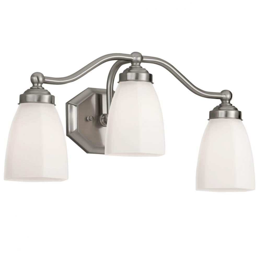 Three Light Nickel Vanity