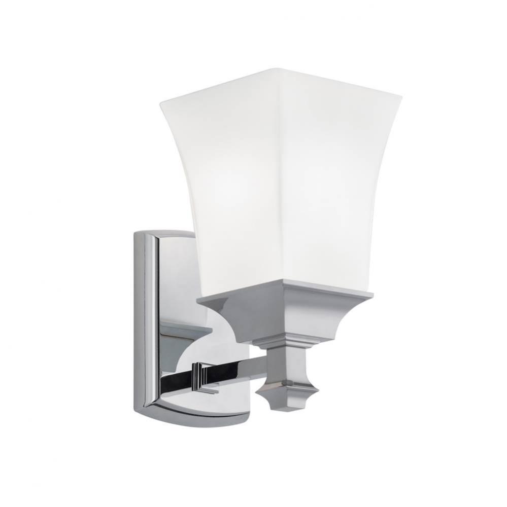 One Light Chrome Bathroom Sconce
