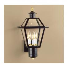 Norwell 2233-BL-CL - Three Light Black Wall Lantern