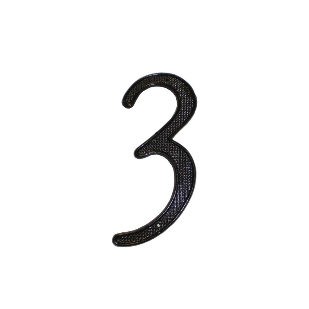4 Inch ZINC HOUSE NUMBER #3 BL