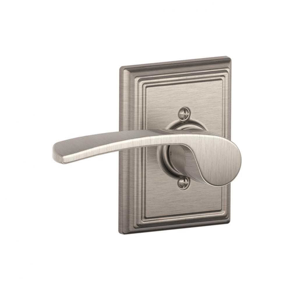 Merano Lever with Addison Trim Non-Turning Lock in Satin Nickel - Left Handed