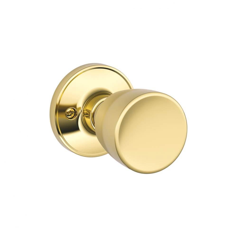Byron Knob Non-Turning Lock in Bright Brass