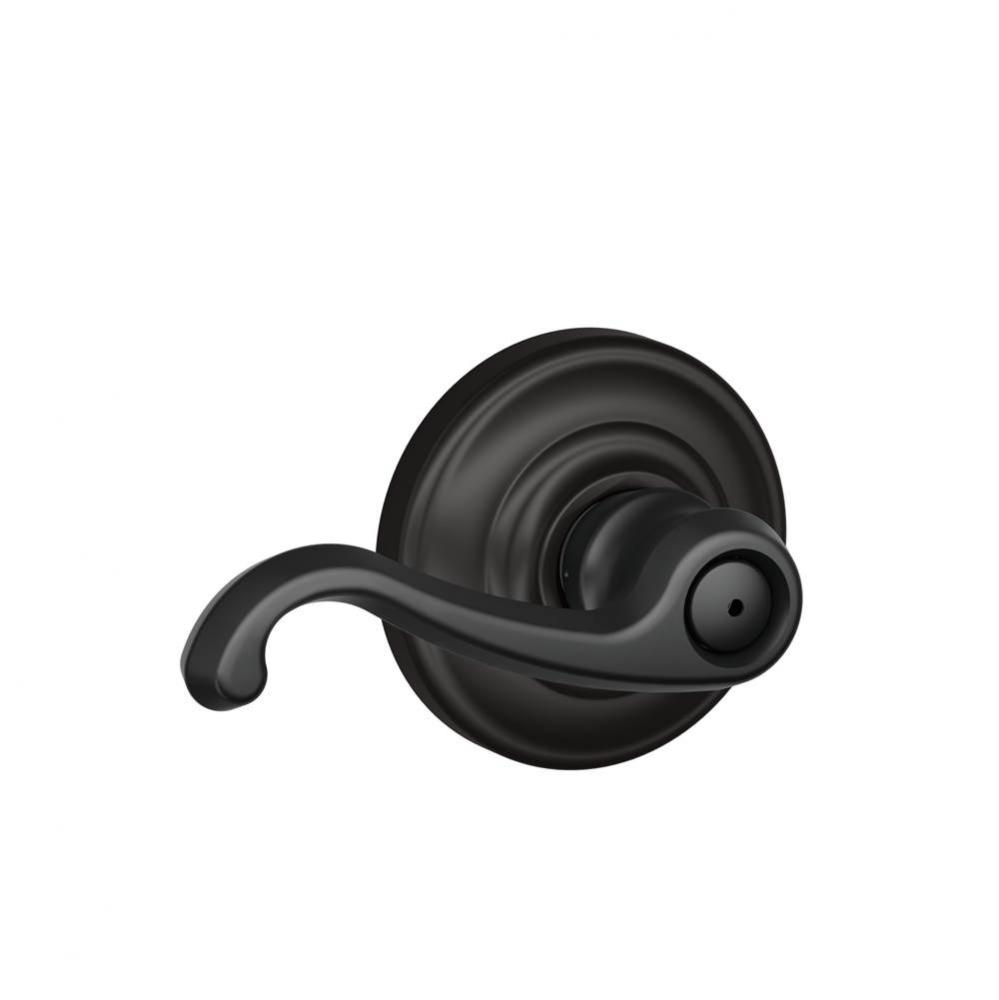 Callington Lever with Andover Trim Bed and Bath Lock in Matte Black