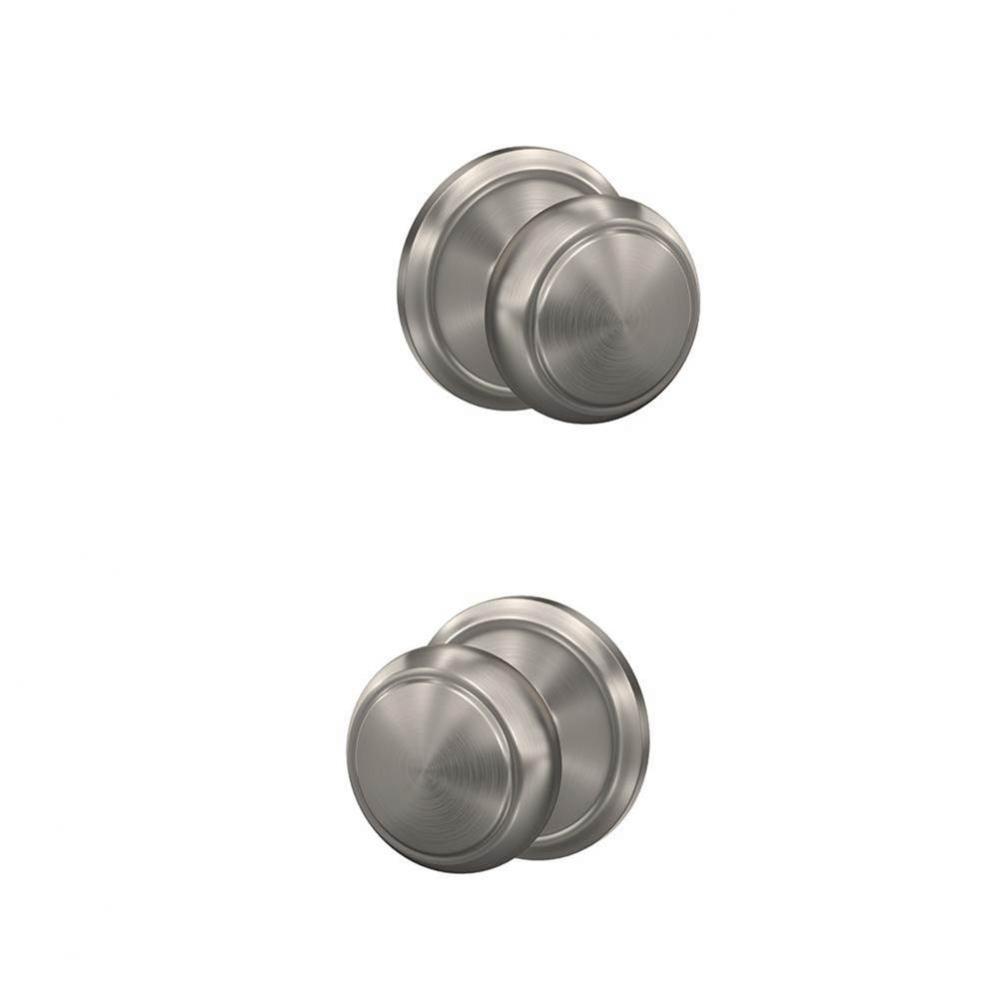 Custom Andover Non-Turning Knob with Alden Trim in Satin Nickel