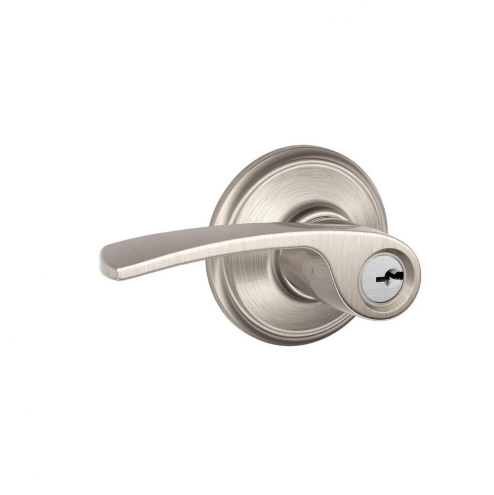 Merano Lever Keyed Entry Lock in Satin Nickel