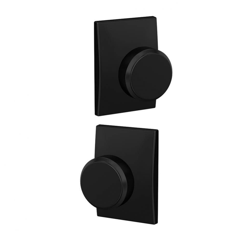 Custom Bowery Non-Turning Knob with Century Trim in Matte Black