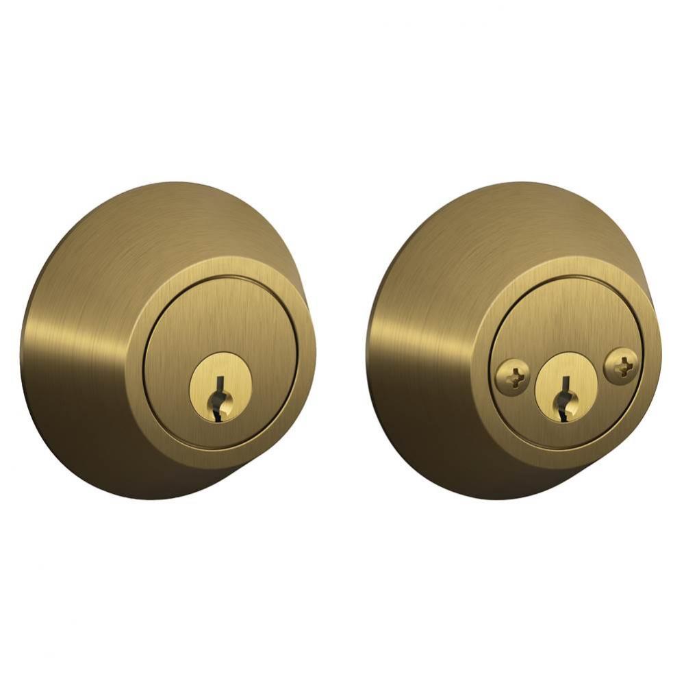 Double Cylinder Deadbolt in Antique Brass