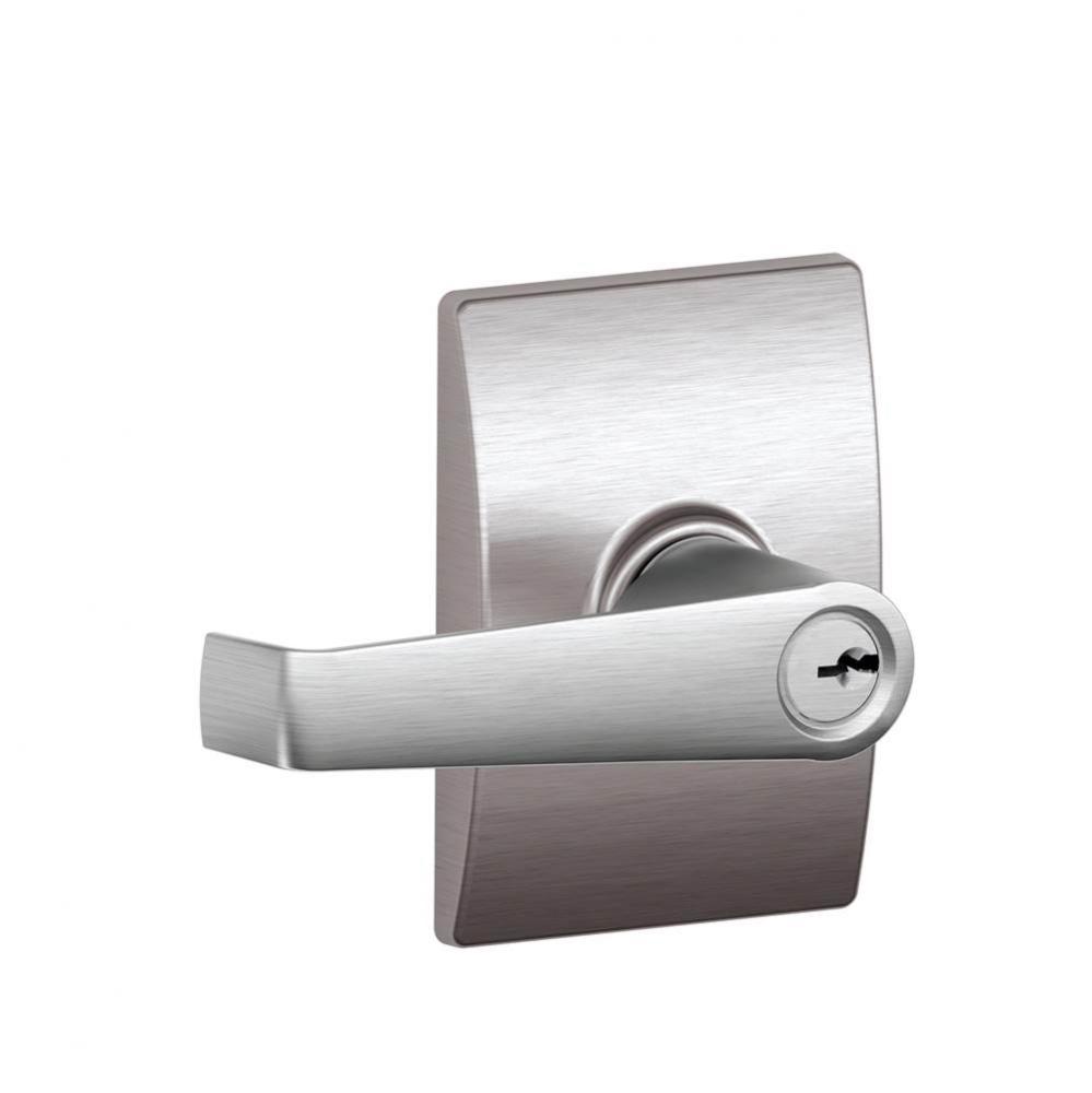 Elan Lever with Century Trim Keyed Entry Lock in Satin Chrome
